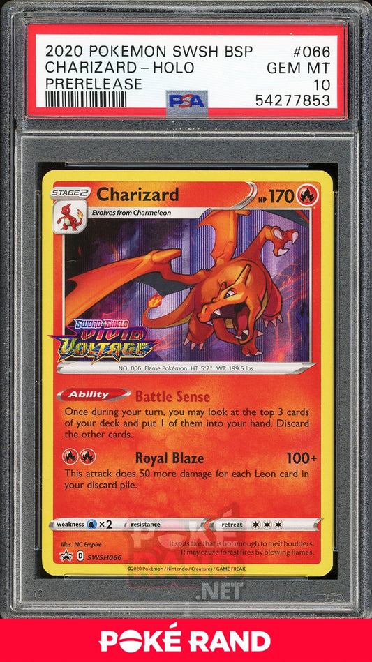 Charizard Pre-Release (PSA 10) - Vivid Voltage SWSH066 - PokeRand