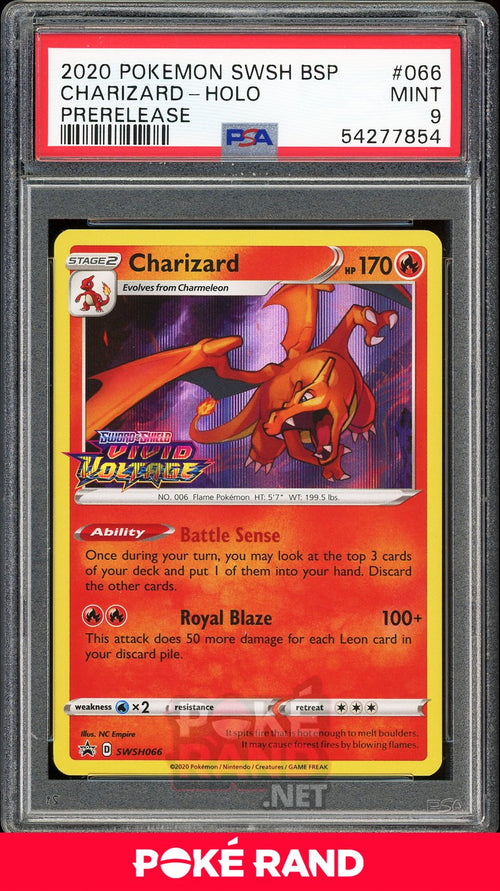 Charizard Pre-Release (PSA 9) - Vivid Voltage SWSH066 - PokeRand