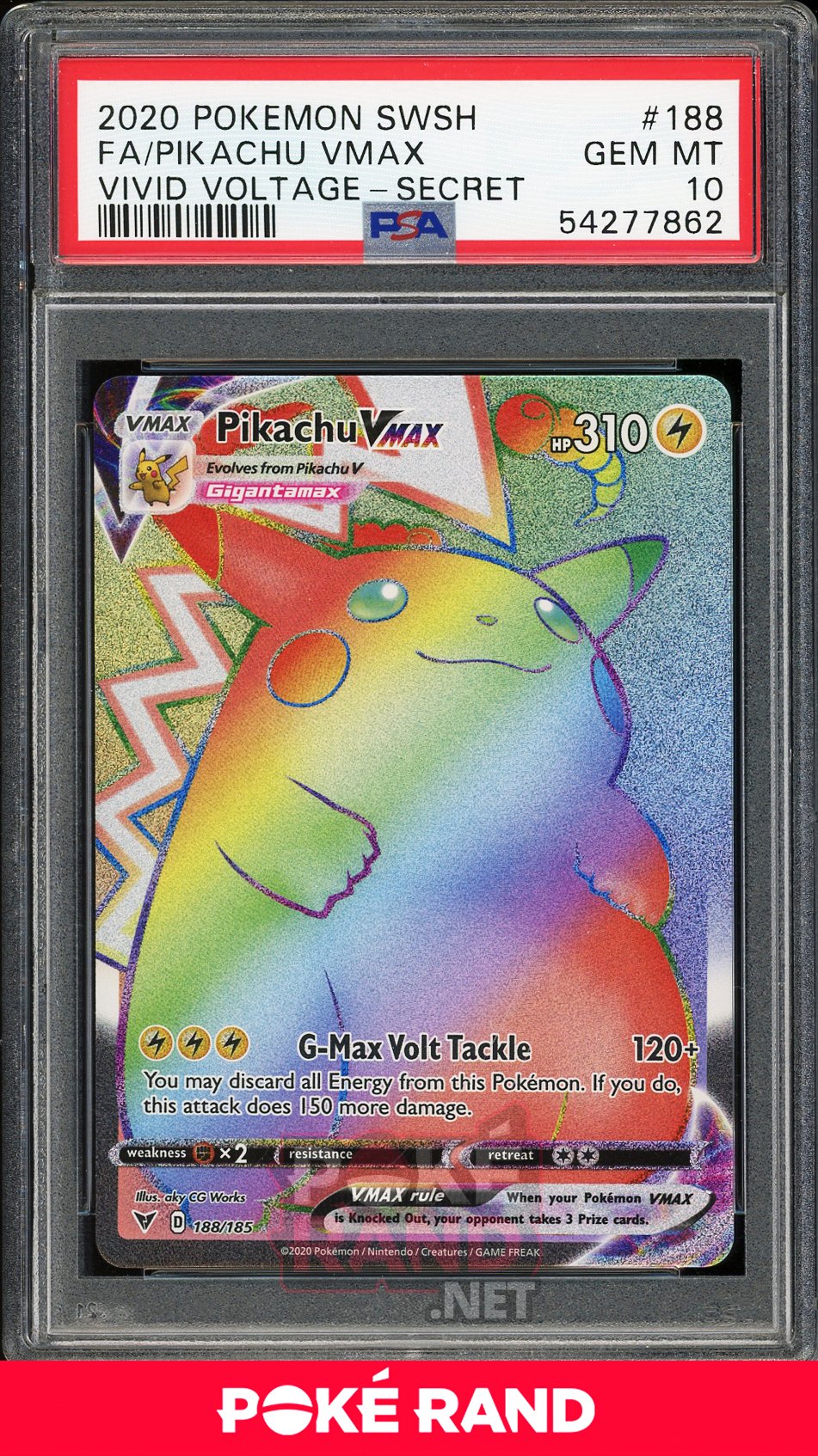 Pikachu Vmax Secret Rare (PSA 10) - Vivid Voltage #188 - PokeRand