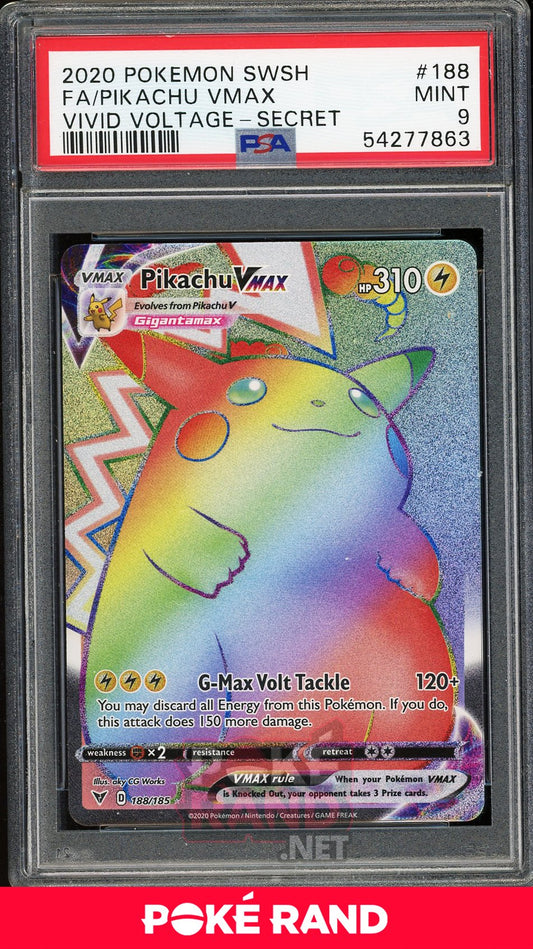 Pikachu Vmax Secret Rare (PSA 9) - Vivid Voltage #188 - PokeRand