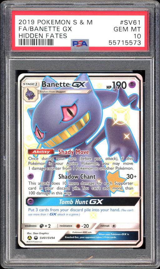 Banette GX SV61 - PSA 10 - Hidden Fates Full Art