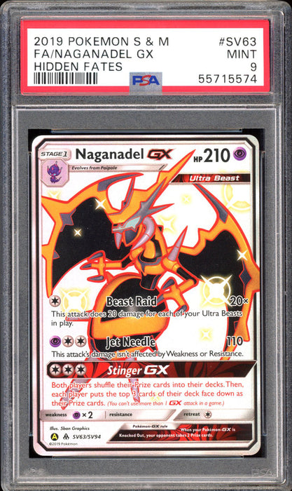 Naganadel GX SV63 - PSA 9 - Hidden Fates Full Art