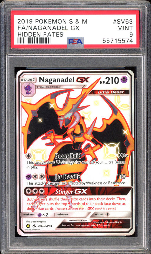 Naganadel GX SV63 - PSA 9 - Hidden Fates Full Art