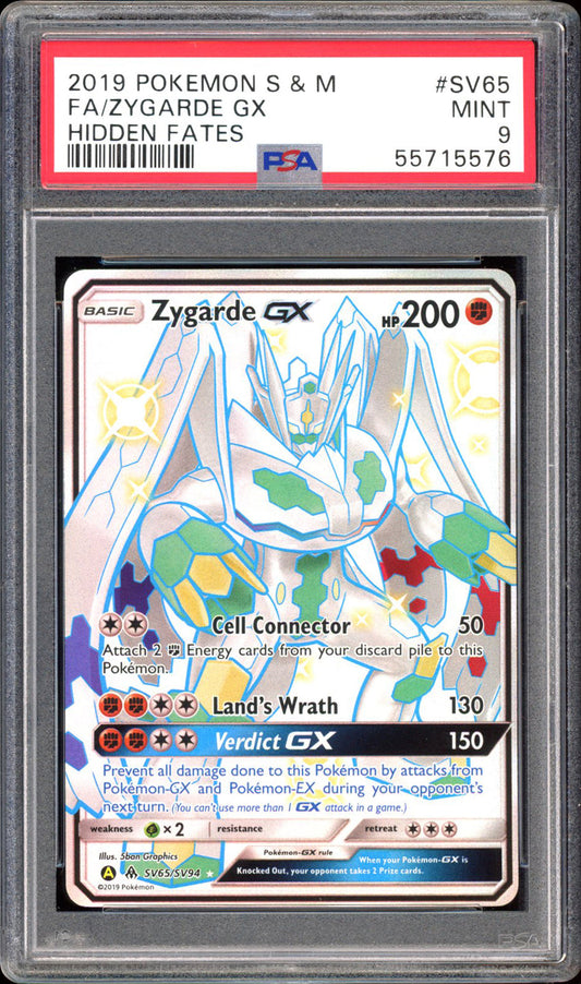 Zygarrde GX SV65 - PSA 9 - Hidden Fates Full Art