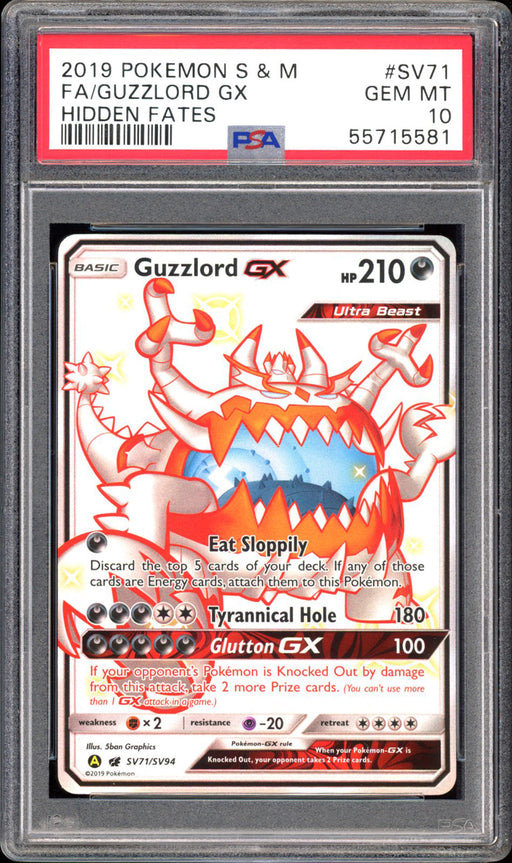 Guzzlord GX SV71 - PSA 10 - Hidden Fates Full Art