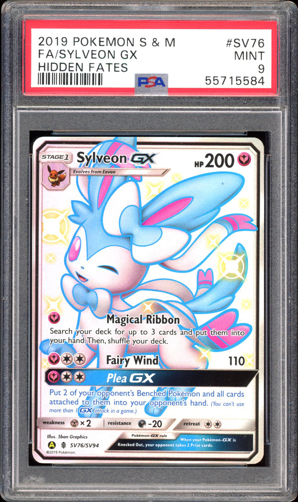 Sylveon GX SV76 - PSA 9 - Hidden Fates Full Art