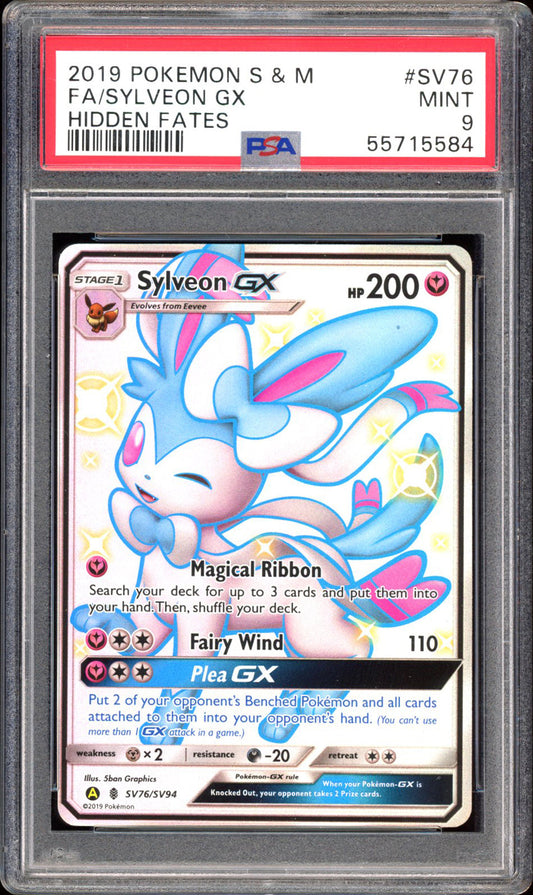 Sylveon GX SV76 - PSA 9 - Hidden Fates Full Art