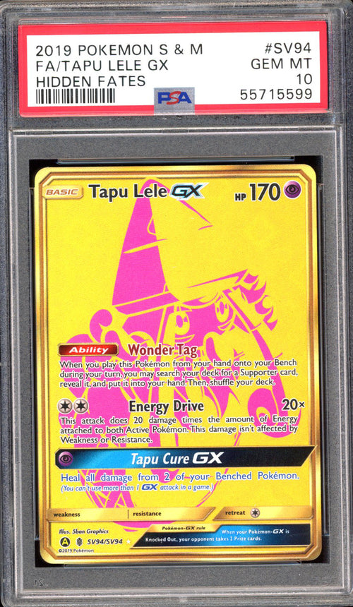 Tapu Lele GX SV94 - PSA 10 - Hidden Fates Full Art