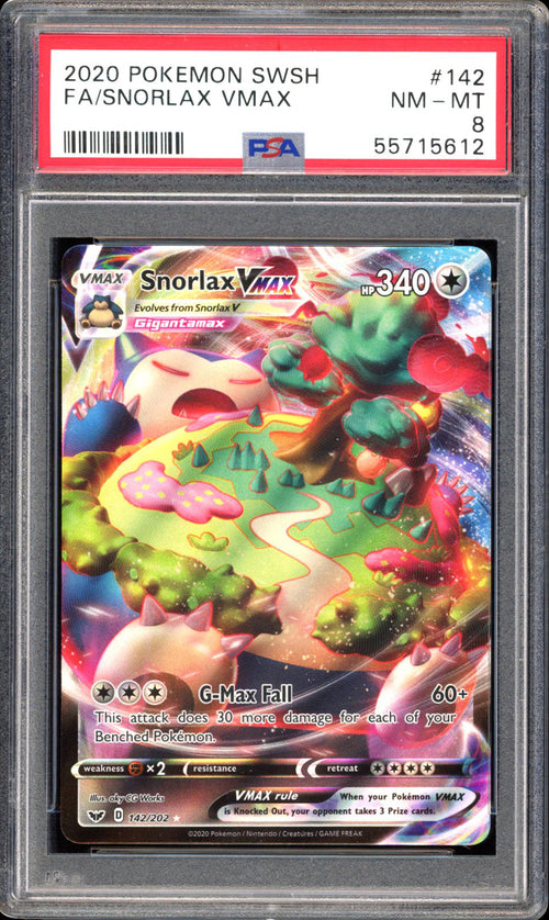 Snorlax VMAX 142/202 - PSA 8 - Sword & Shield Full Art