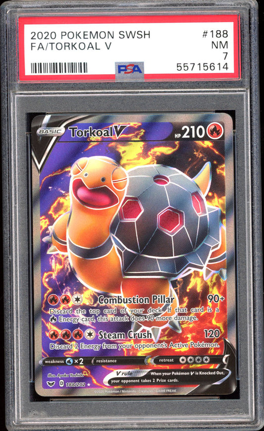 Torkoal V 188/202 - PSA 7 - Sword & Shield Full Art