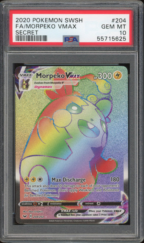 Morpeko VMAX 204/202 - PSA 10 - Sword & Shield Secret Rare