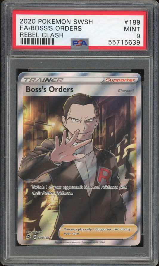 Boss' Orders 189/192 - PSA 9 - Rebel Clash Full Art