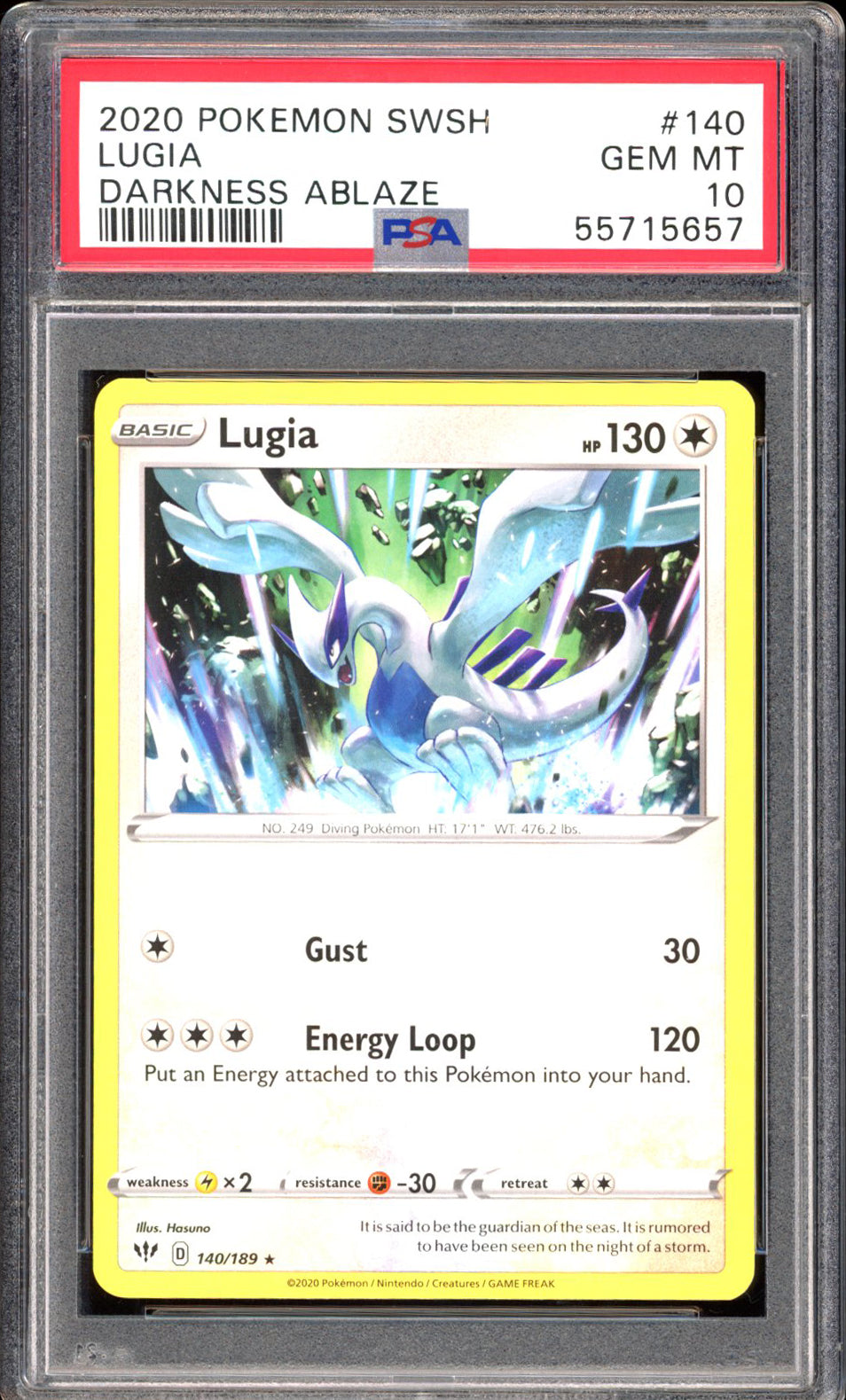 Lugia 140/189 - PSA 10 - Darkness Ablaze Rare