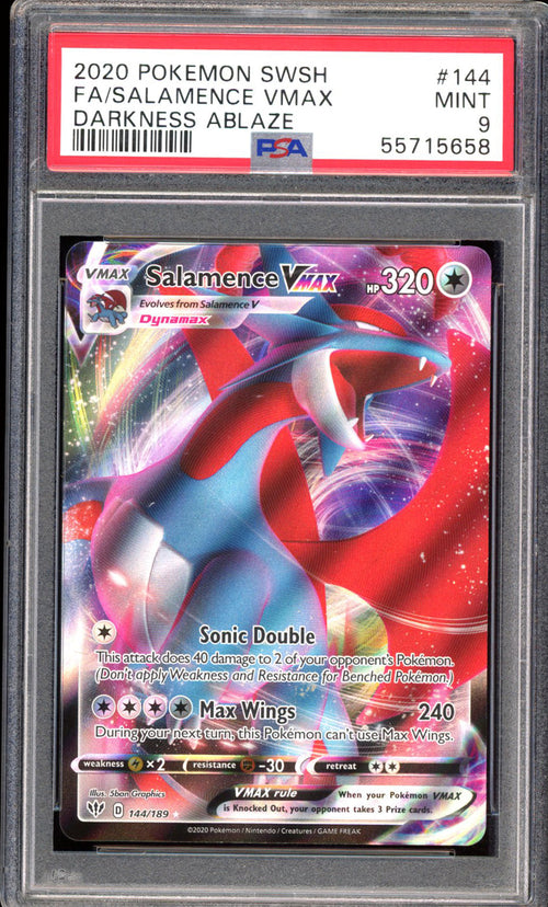 Salamence VMAX 144/189 - PSA 9 - Darkness Ablaze Full Art