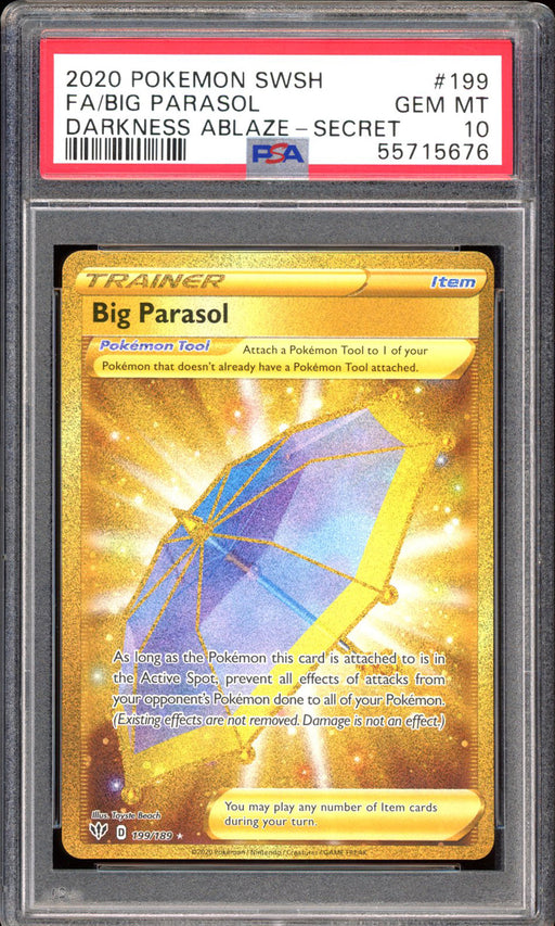 Big Parasol 199/189 - PSA 10 - Darkness Ablaze Secret Rare