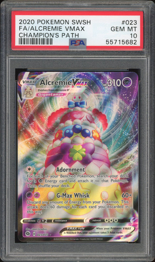 Alcremie VMAX 023/073 - PSA 10 - Champion's Path Full Art