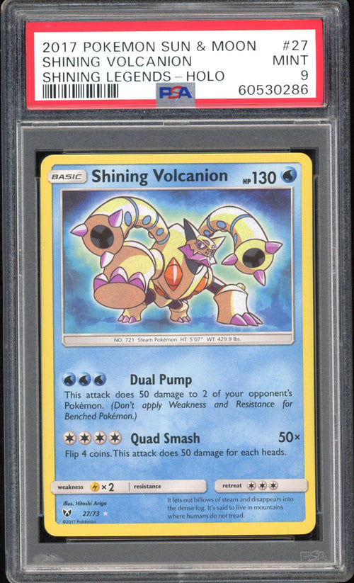 Shining Volcanion - PSA 9 - Shining Legends - #27 - Holo