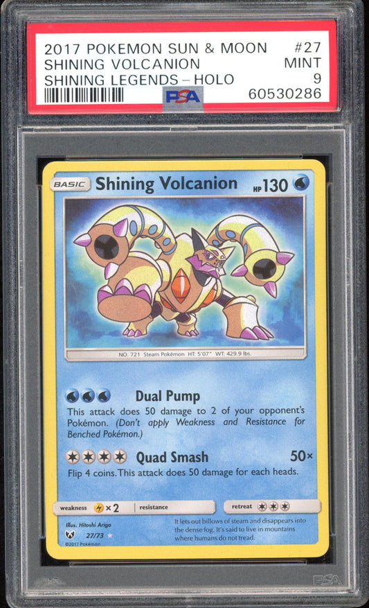 Shining Volcanion - PSA 9 - Shining Legends - #27 - Holo