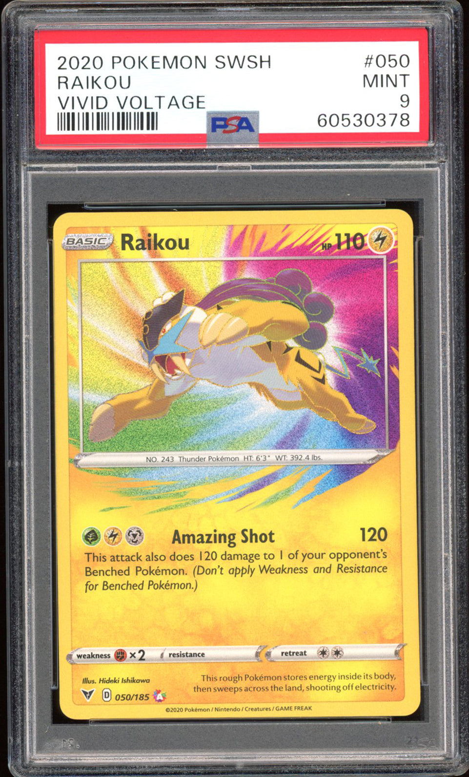 Raikou  - PSA 9 - Vivid Voltage - #50 - Amazing Rare