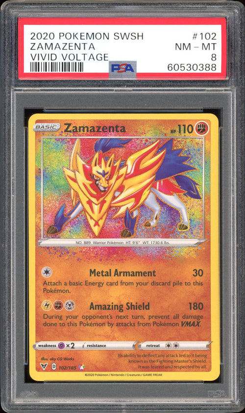 Zamazenta - PSA 8 - Vivid Voltage - #102 - Amazing Rare