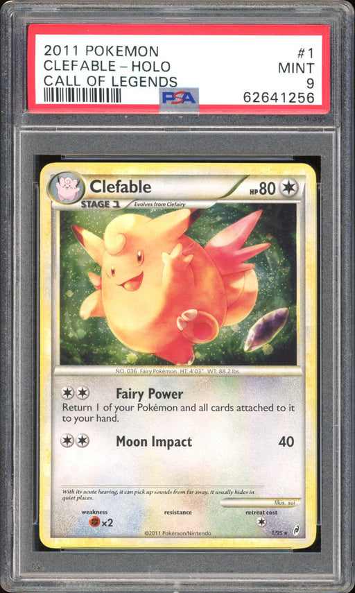 Clefable 1/95 - PSA 9 - Call of Legends Holo