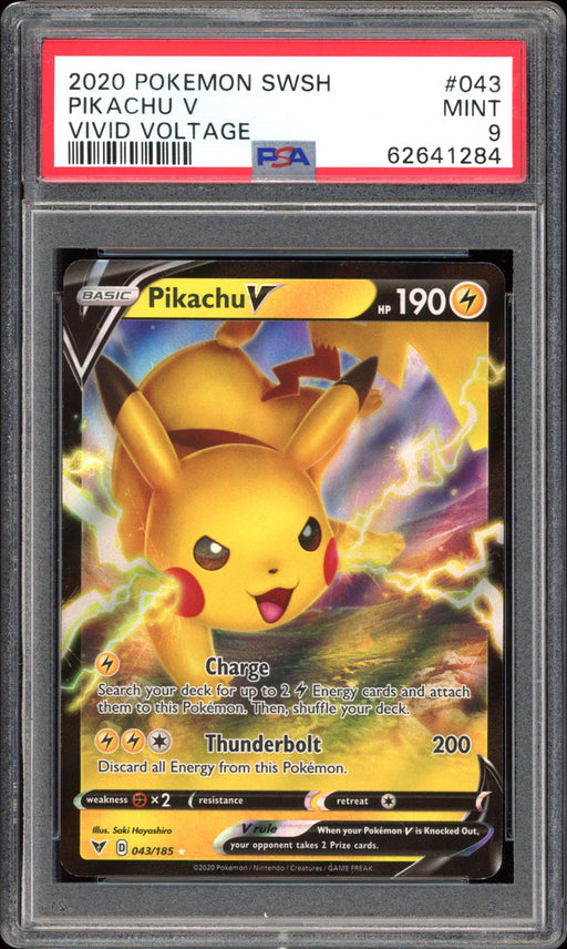 Pikachu V 043/185 - PSA 9 - Vivid Voltage Holo