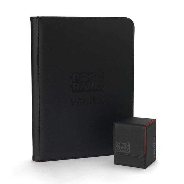 PokeRand Exclusive Vault X Premium eXo-Tec® 9 Pocket Zip Binder (Black & Red) - PokeRand