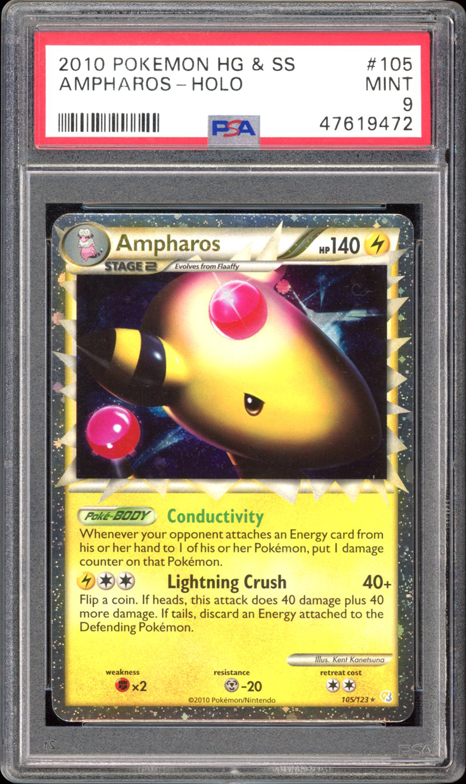 Ampharos - Holo (PSA 9) - HGSS #105 - PokeRand