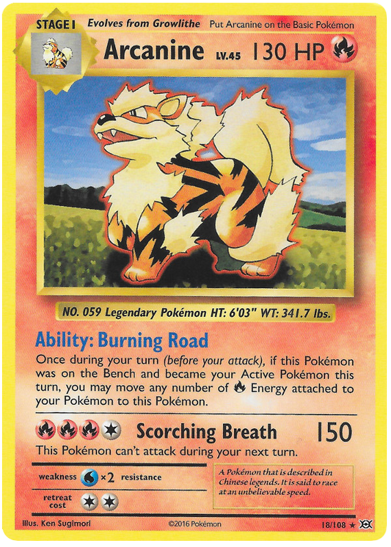 Arcanine - Rare - (18/108) - Evolutions - PokeRand