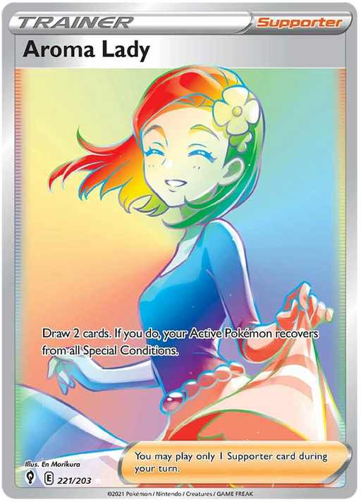 (221/203) Aroma Lady - Rainbow Rare - Evolving Skies - PokeRand