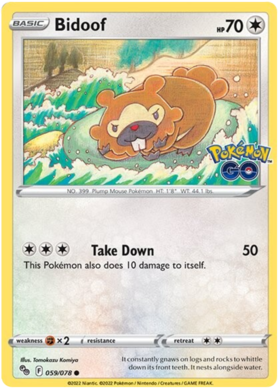 (059/078) Bidoof - Rev. Holo - Pokemon GO - PokeRand