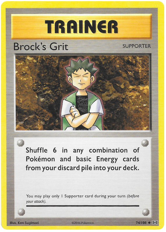 Brock's Grit - Reverse Holo - (74/108) - Evolutions - PokeRand