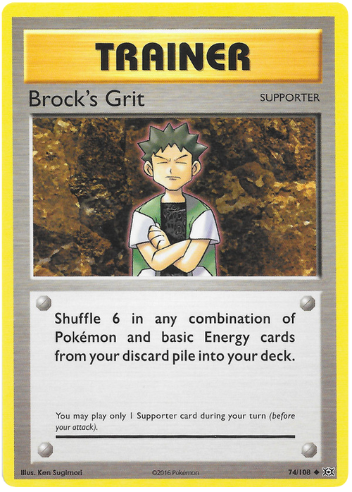 Brock's Grit - Reverse Holo - (74/108) - Evolutions - PokeRand