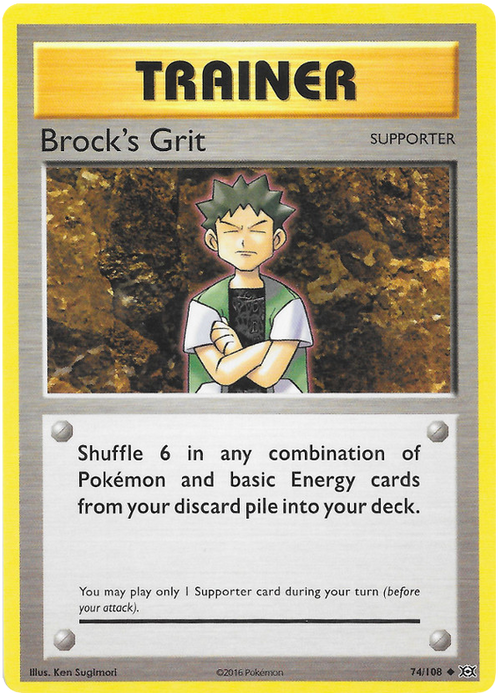 Brock's Grit - Reverse Holo - (74/108) - Evolutions - PokeRand