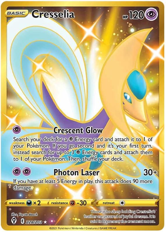 (228/203) Cresselia - Gold Card - Evolving Skies - PokeRand