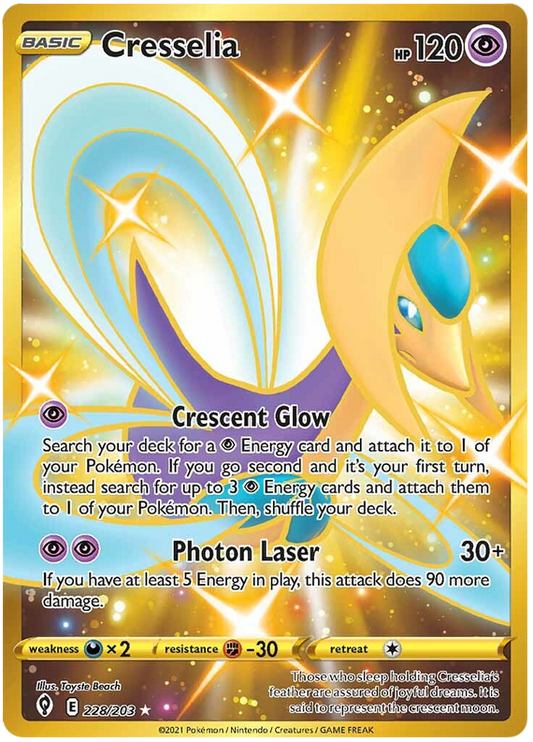 (228/203) Cresselia - Gold Card - Evolving Skies - PokeRand