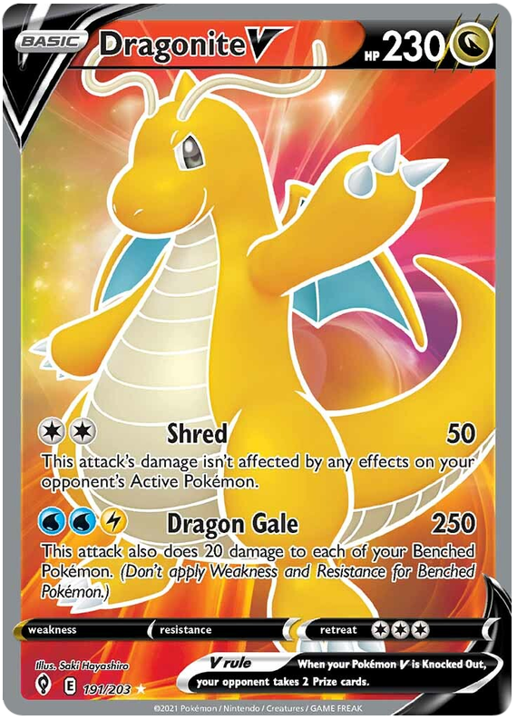 (191/203) Dragonite V - Full Art - Evolving Skies - PokeRand