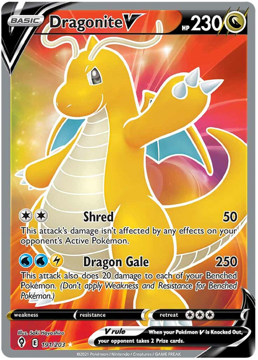 (191/203) Dragonite V - Full Art - Evolving Skies - PokeRand