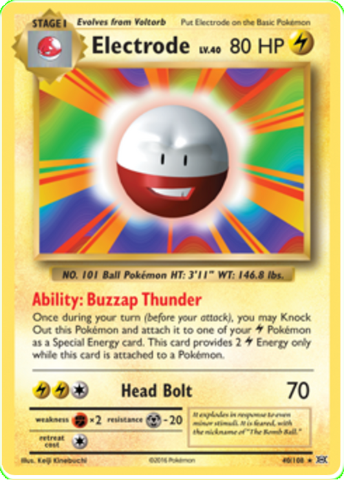 Electrode - Reverse Holo - (40/108) - Evolutions - PokeRand