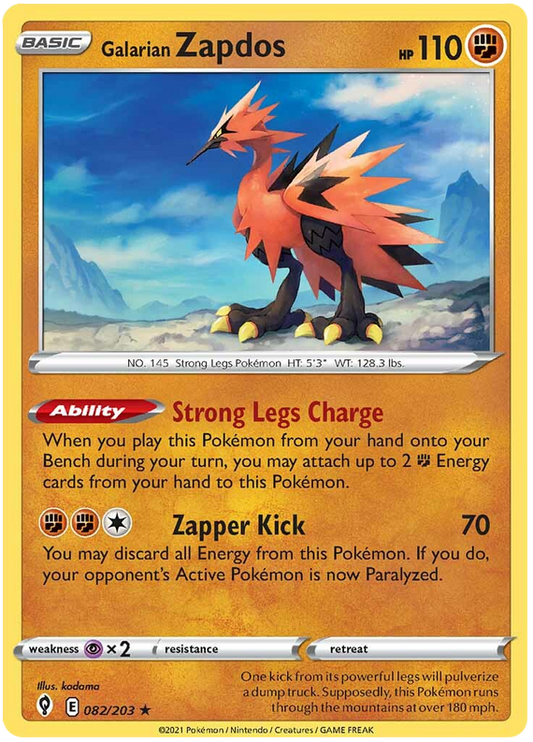 (082/203) Galarian Zapdos - Holo - Evolving Skies - PokeRand