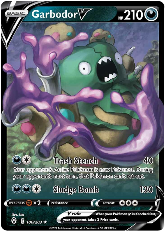 (100/203) Garbodor - V - Evolving Skies - PokeRand