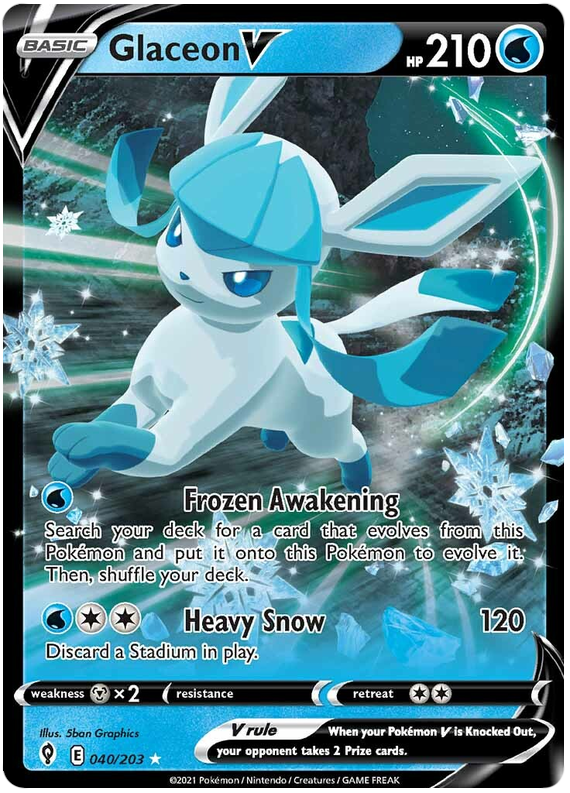 (040/203) Glaceon - V - Evolving Skies - PokeRand