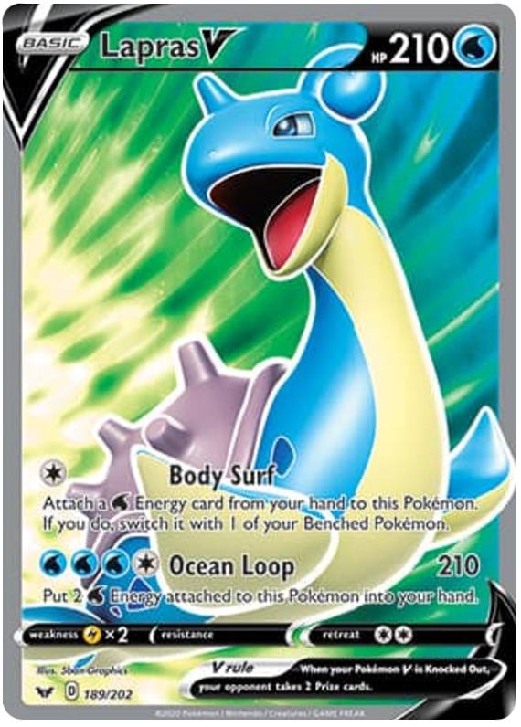 (189/202) Lapras V - Full Art - Sword & Shield - PokeRand