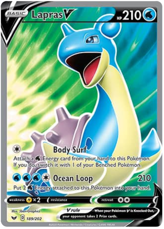 (189/202) Lapras V - Full Art - Sword & Shield - PokeRand