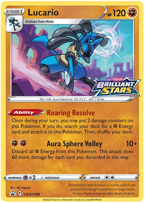 Lucario SWSH186 Pre Release Deck (Sealed) - Brilliant Stars - PokeRand