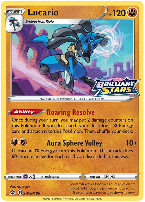 Lucario SWSH186 Pre Release Deck (Sealed) - Brilliant Stars - PokeRand