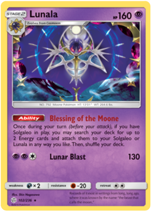 (102/236) Lunala - Holo - Cosmic Eclipse - PokeRand