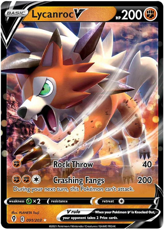 (091/203) Lycanroc - V - Evolving Skies - PokeRand