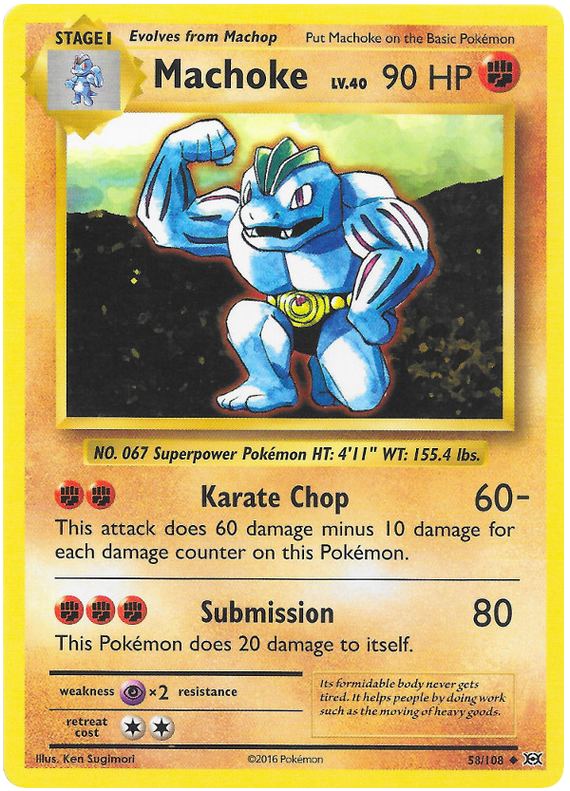 Machoke - Reverse Holo - (58/108) - Evolutions - PokeRand