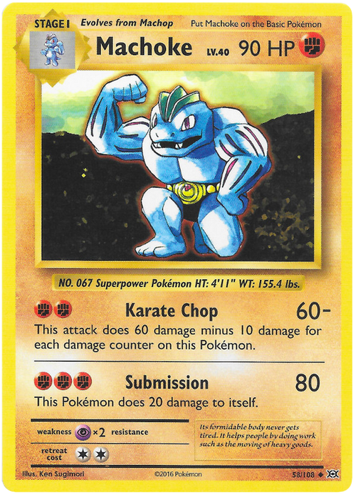 Machoke - Reverse Holo - (58/108) - Evolutions - PokeRand